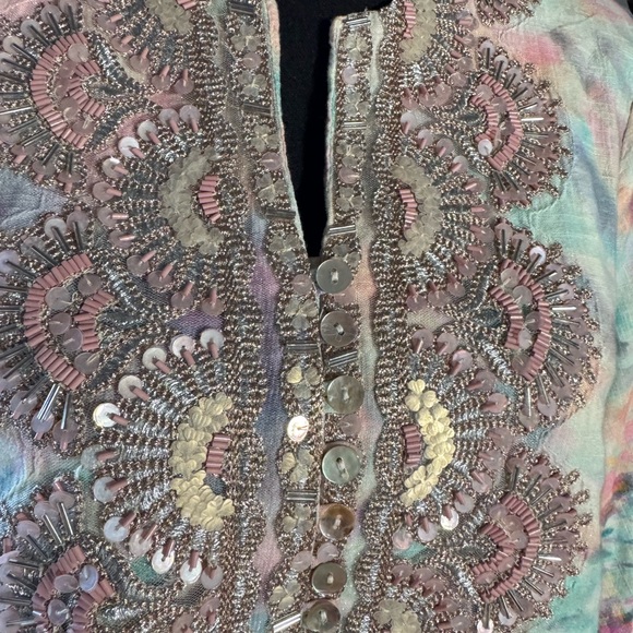 Soft Surroundings Pastel Tie Dye Beaded Tunic‎ Top - Picture 8 of 15